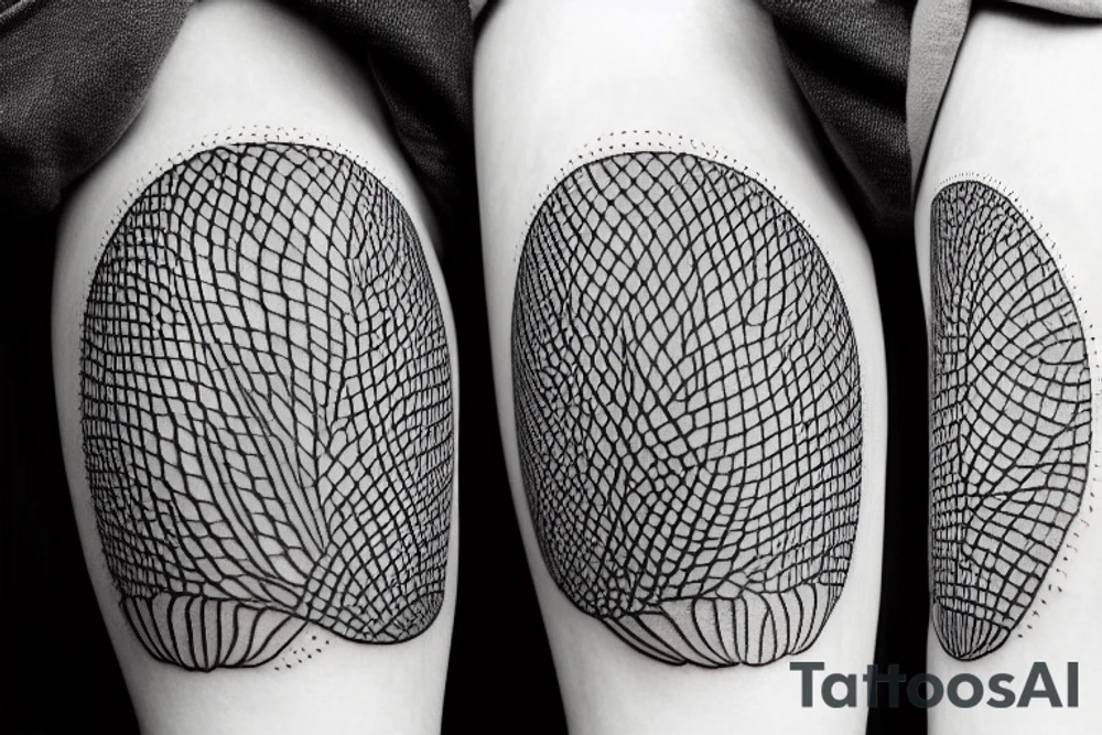 A pine cone. There is text in a circle around the pine cone tattoo idea