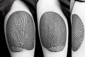 A pine cone. There is text in a circle around the pine cone tattoo idea