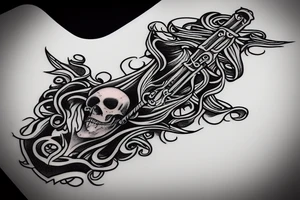 Death with a  scepter on a white horse tattoo idea