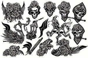 Death with a  scepter on a white horse tattoo idea