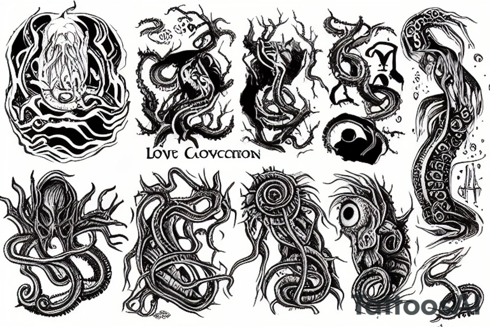 lovecraftian horror scape tattoo idea