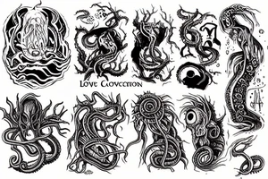 lovecraftian horror scape tattoo idea