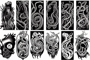 lovecraftian horror scape tattoo idea
