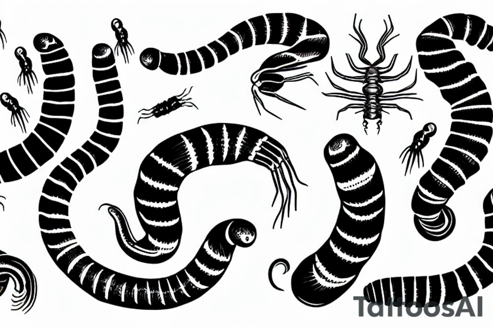 Centipede crawling tattoo idea