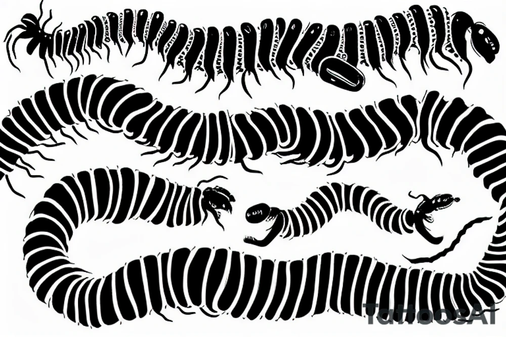Centipede crawling tattoo idea