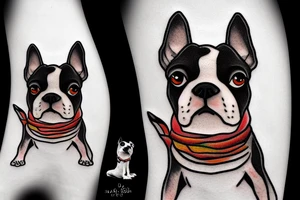 boston terrier on saturn tattoo idea
