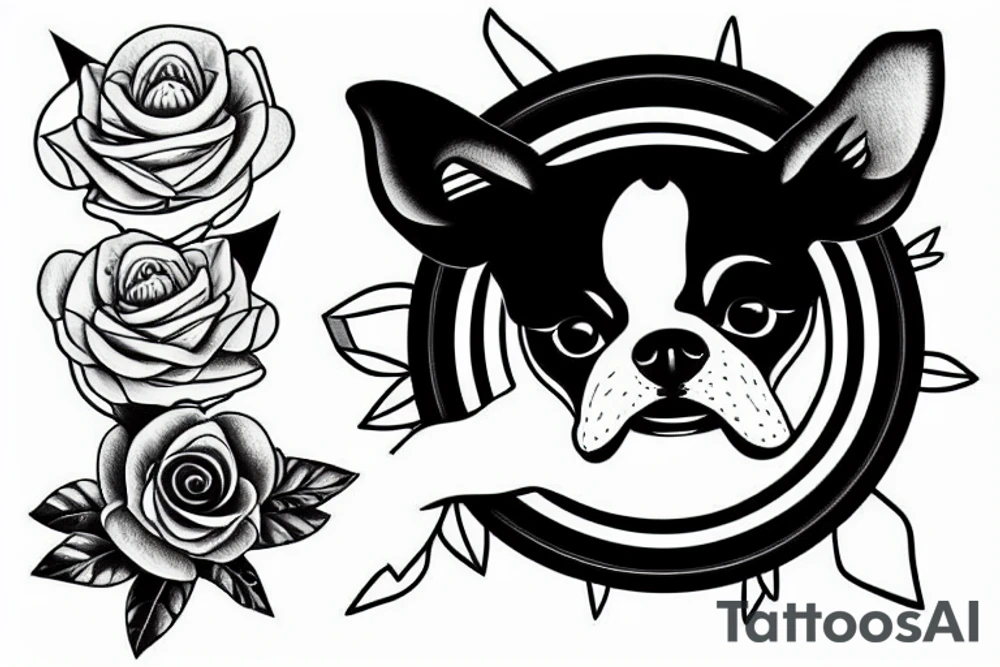 boston terrier on saturn tattoo idea