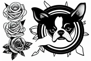 boston terrier on saturn tattoo idea