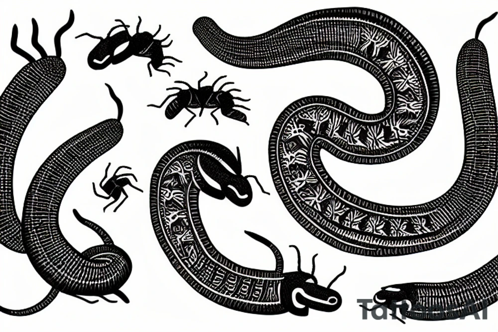 Centipede crawling tattoo idea