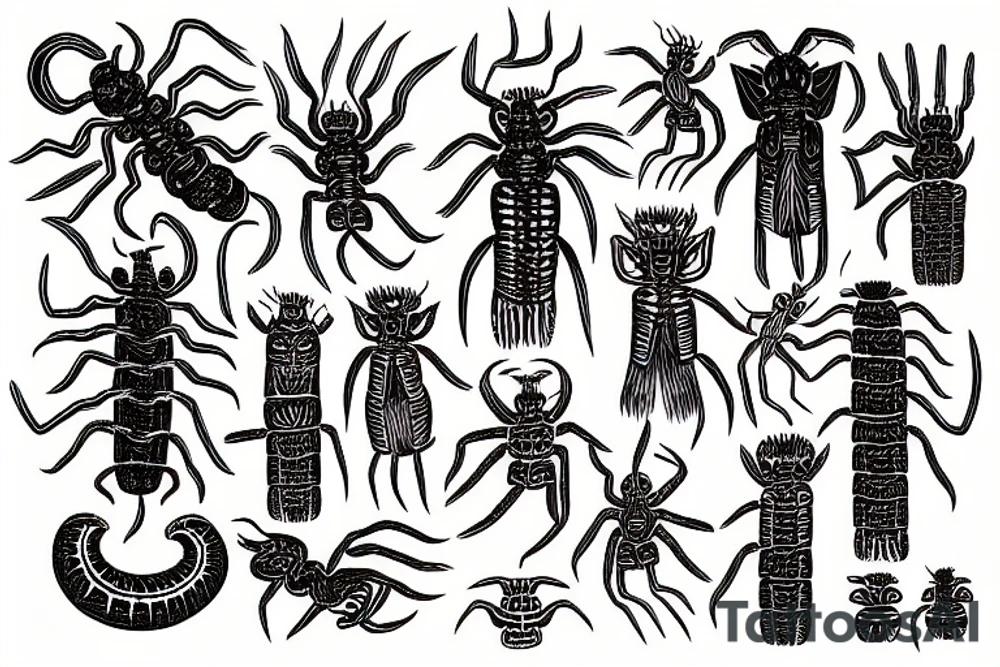 Centipede crawling tattoo idea