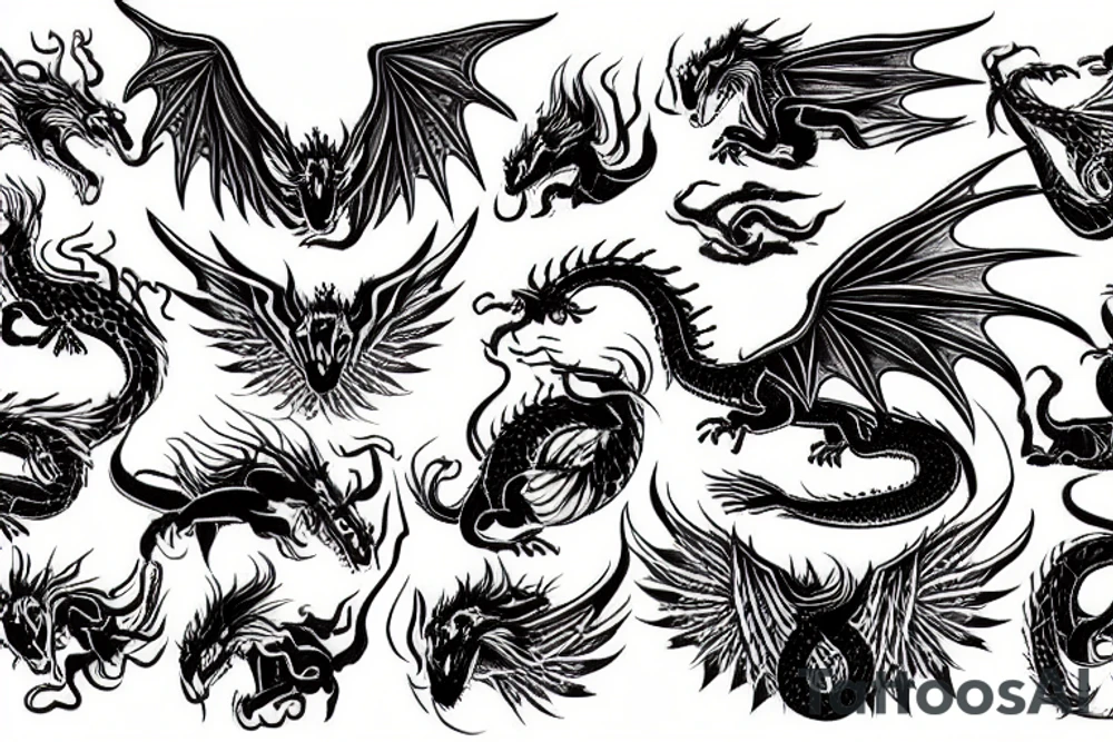 A dragon with wings tattoo idea