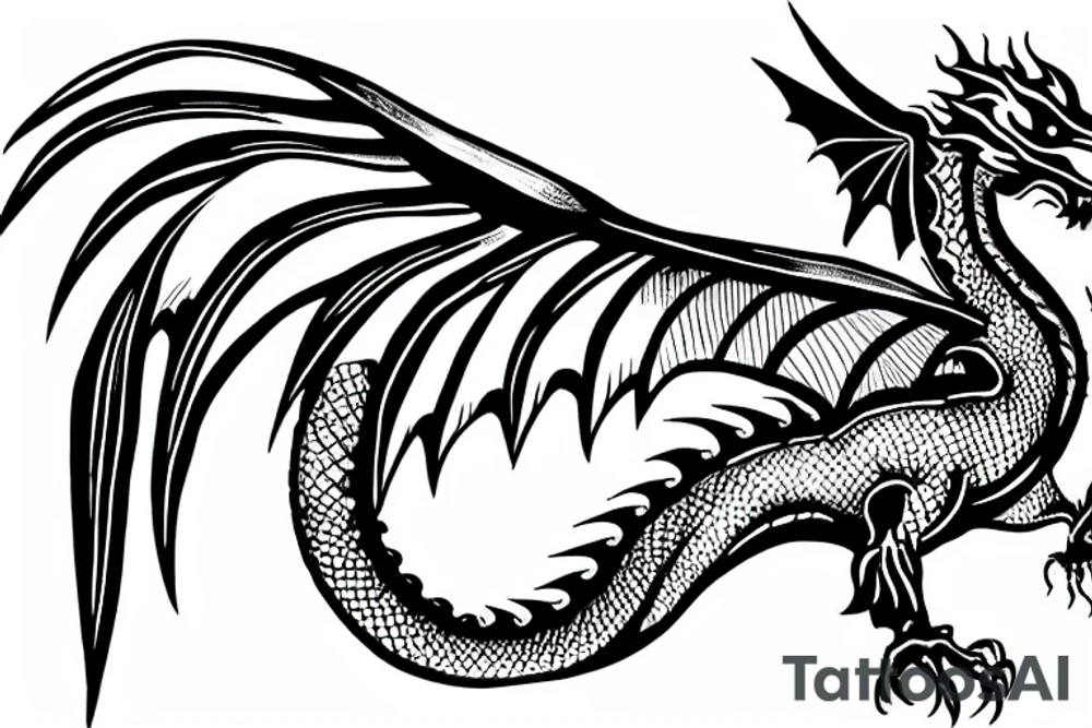 A dragon with wings tattoo idea