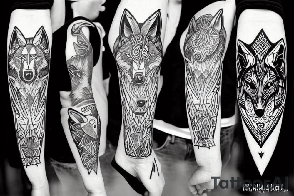 A wolf where only the head is seen tattoo idea