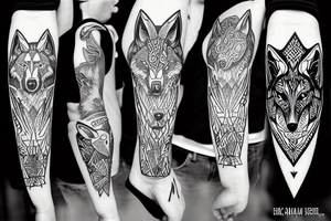 A wolf where only the head is seen tattoo idea