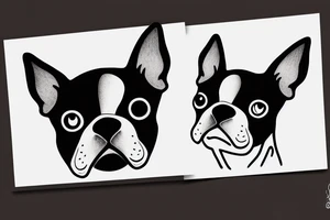 boston terrier on Saturn planet tattoo idea