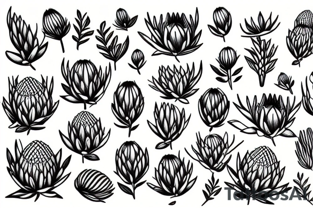 protea tattoo idea