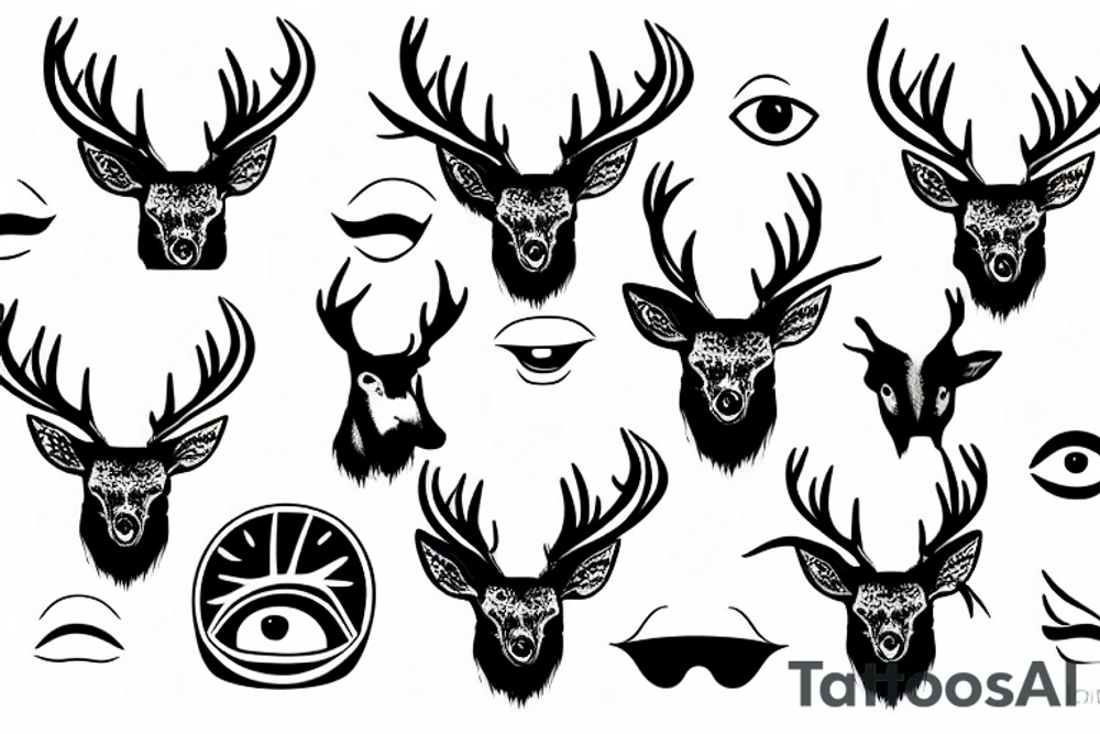 A stag wearing an eye patch tattoo idea