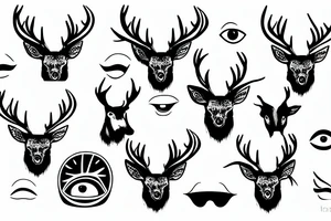 A stag wearing an eye patch tattoo idea