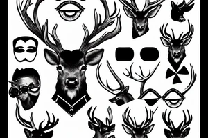 A stag wearing an eye patch tattoo idea