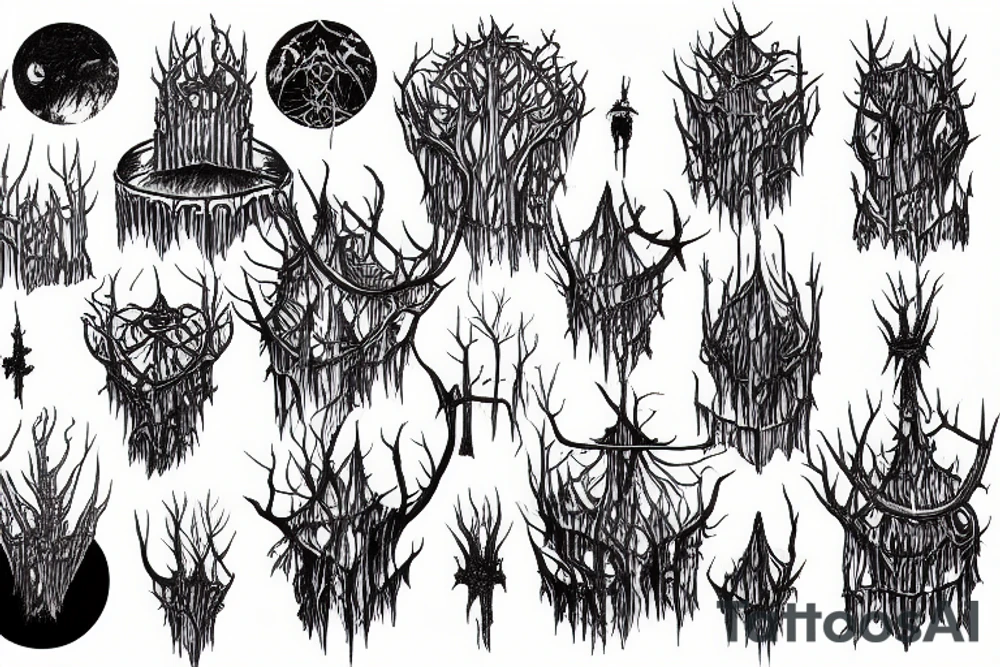 landscape of dim carcosa tattoo idea