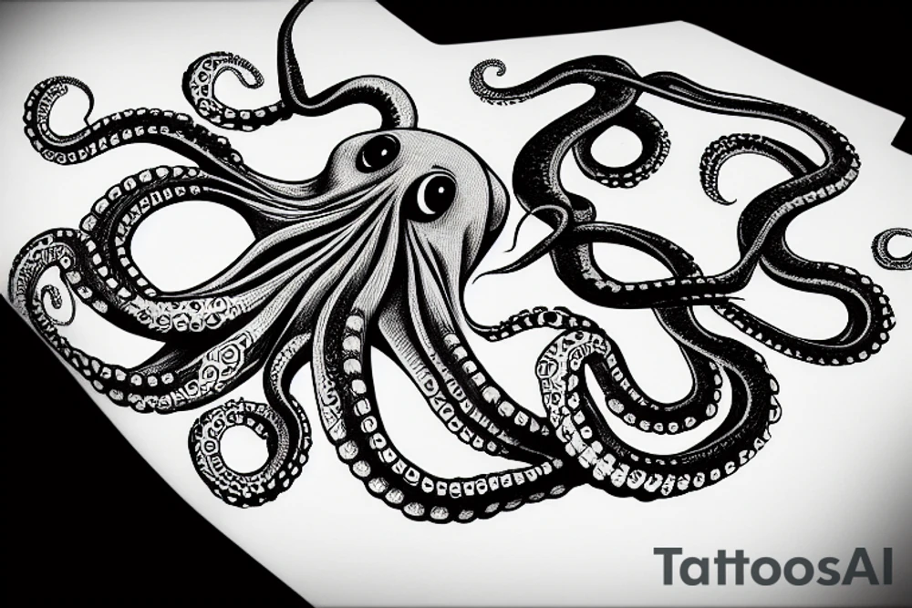 Octopus playing chess tattoo idea