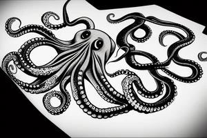 Octopus playing chess tattoo idea