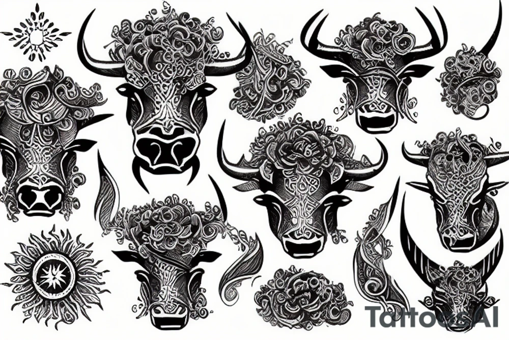 celestial bull tattoo idea