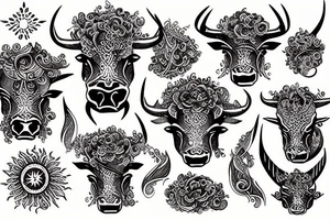 celestial bull tattoo idea