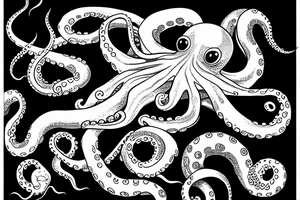 Octopus playing weiqi tattoo idea