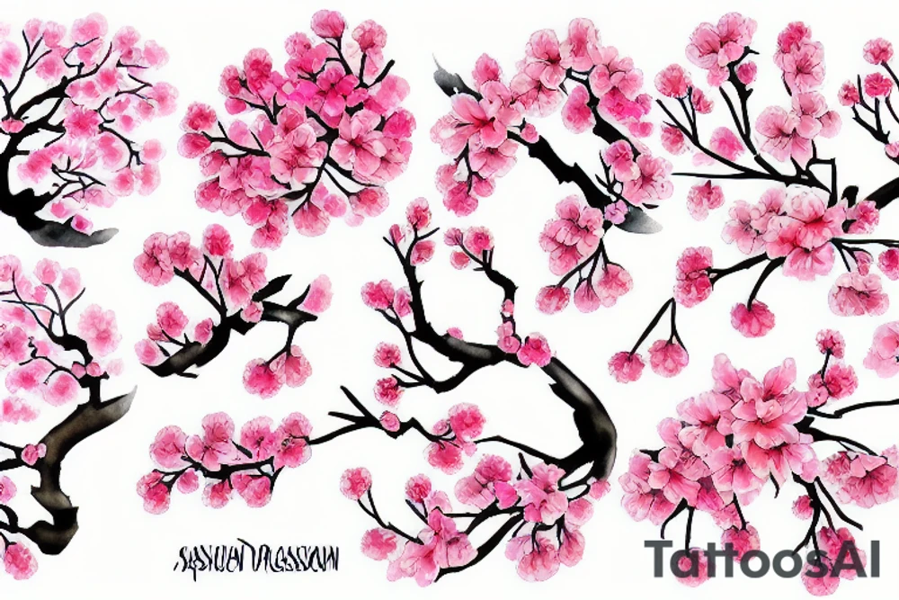 Japanese cherry blossom tattoo idea