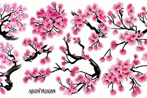 Japanese cherry blossom tattoo idea