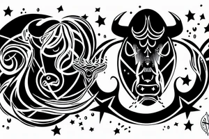 bull in stars tattoo idea