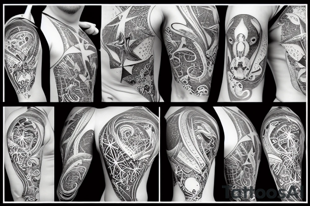 bull in stars tattoo idea