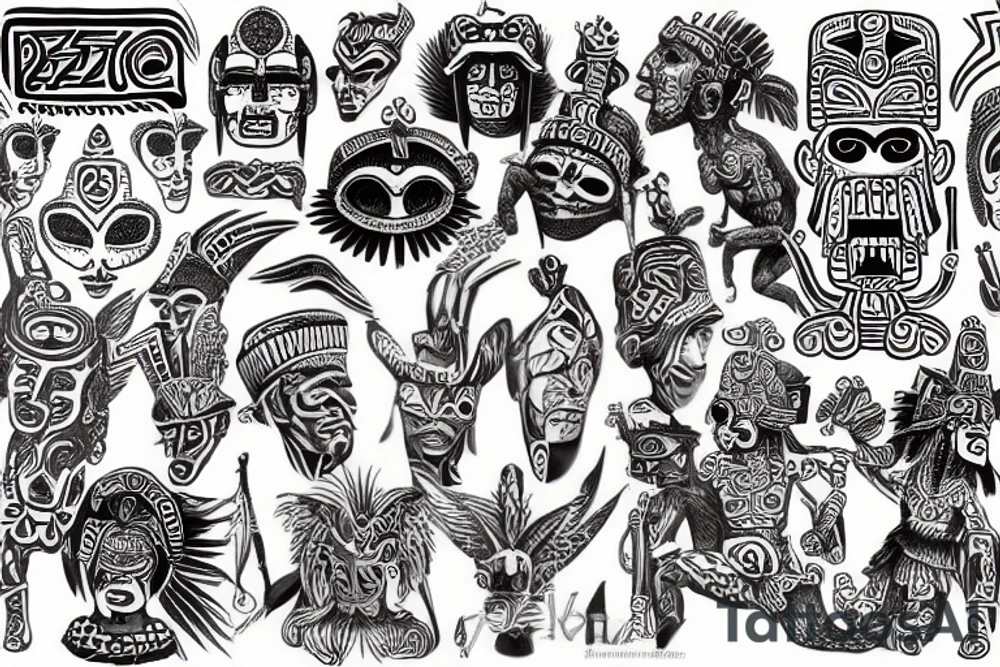 aztec god tattoo idea