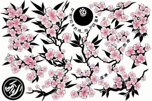 Japanese cherry blossom tattoo idea