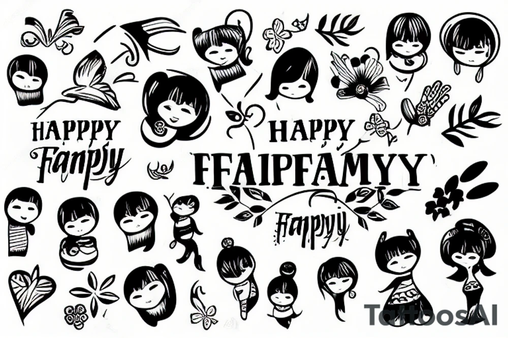 happy family tattoo idea