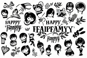 happy family tattoo idea