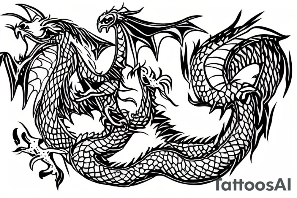 Dragon eating a chicken tattoo idea