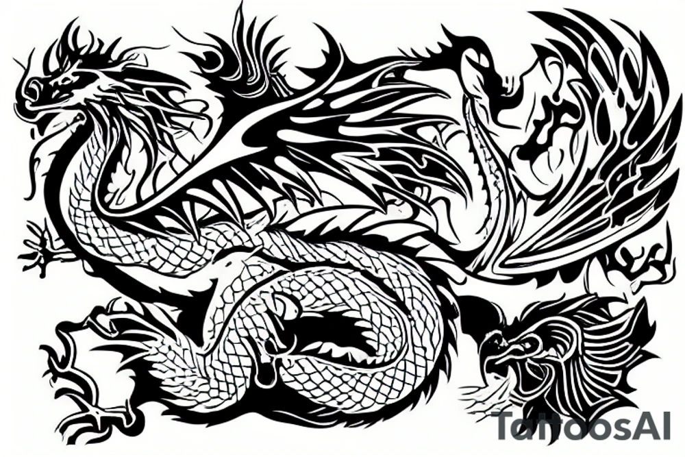 Dragon eating a chicken tattoo idea
