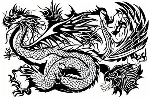 Dragon eating a chicken tattoo idea