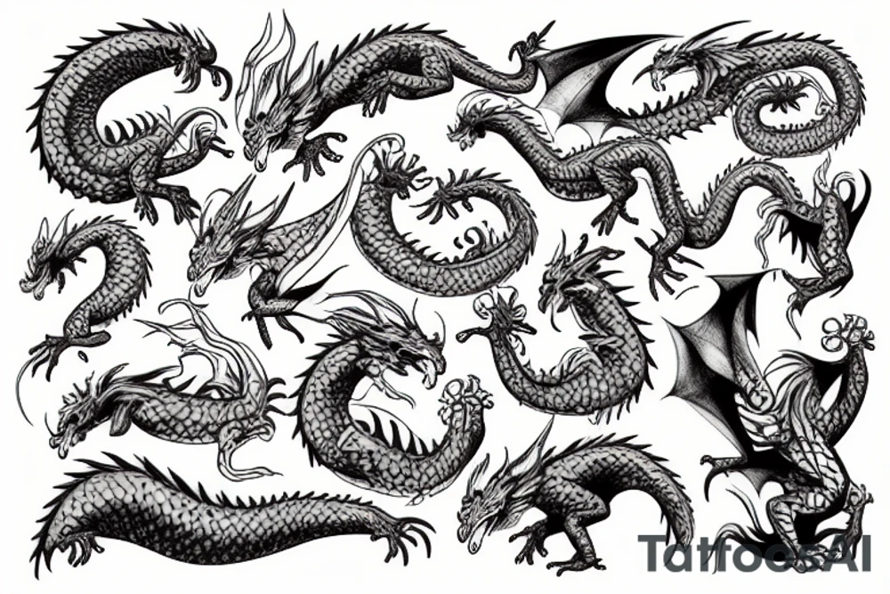 Dragon eating a chicken tattoo idea