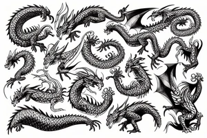 Dragon eating a chicken tattoo idea
