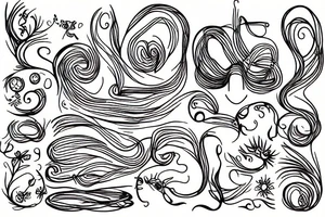 One line cat outline, sitting tattoo idea