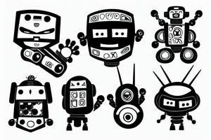 a robot fighting crime tattoo idea