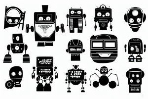 a robot fighting crime tattoo idea