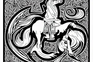 Hooded Death with a  scepter on a white horse tattoo idea