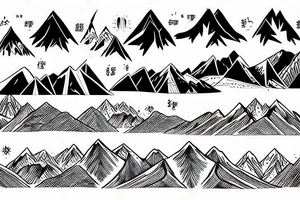 Tengri image with mountains background tattoo idea