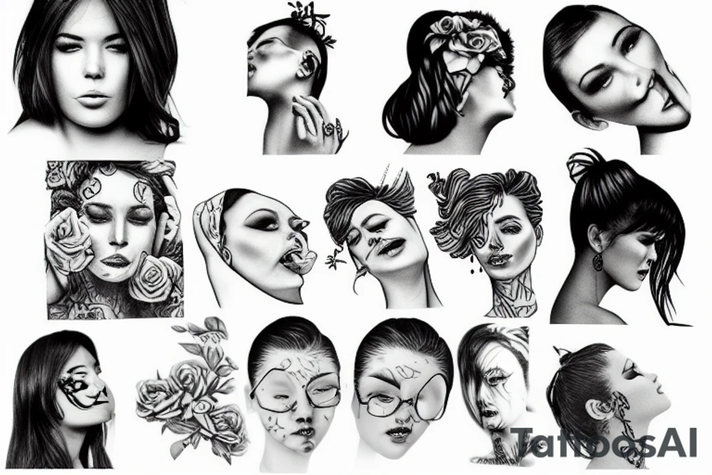 moaning woman tattoo idea