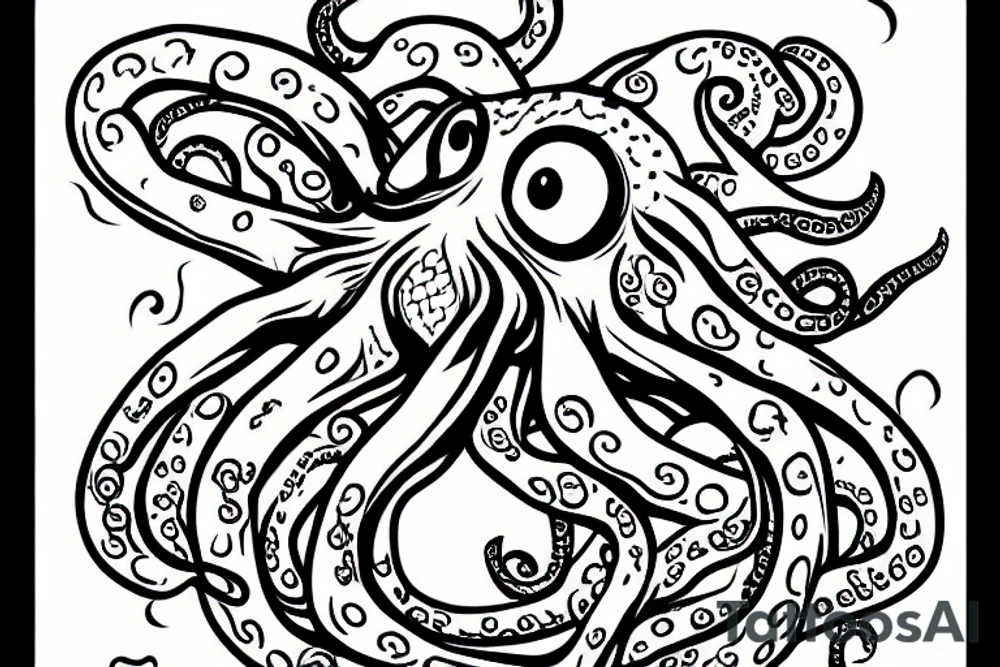 Octopus playing weiqi tattoo idea