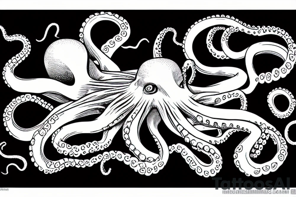 Octopus playing weiqi tattoo idea